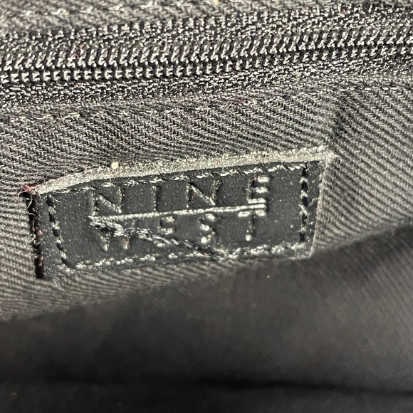 Nine West Tote Bag Silver Green Satiny Fabric Metal Link Shoulder Bag Purse - Picture 7 of 13